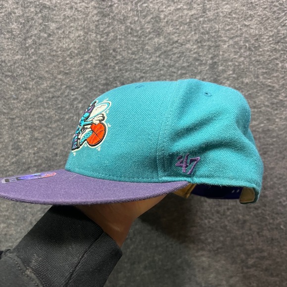 Charlotte Hornets Snapback Hat Teal Purple NBA Basketball Mascot Cap - Picture 3 of 4